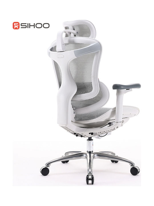 Sihoo Scaun de Birou cu Brațe Reglabile Off White