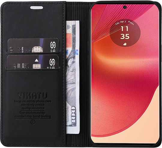 Yikatu Book Synthetic Leather / Silicone Black (Motorola Edge 50 Fusion)