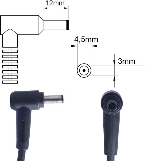Ac Adapter Зарядно за лаптоп 65W 19V 3.42Спецификация за Asus с Отделяем Кабел за Захранване