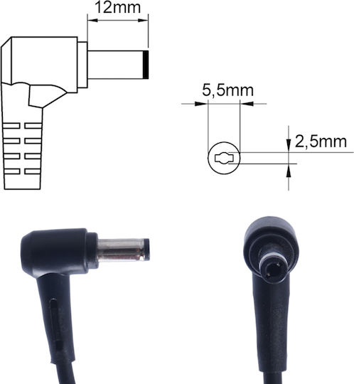 Asus Laptop Charger 65W 19V for Asus with Detachable Power Cable