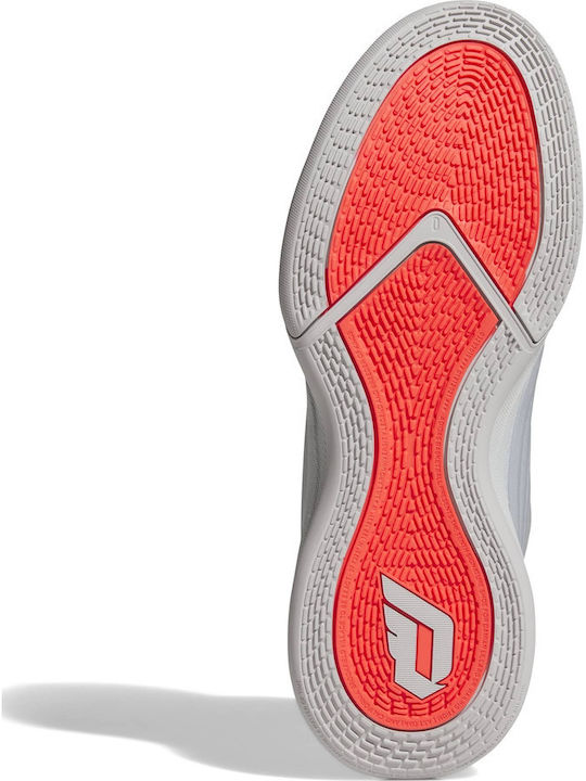 Dame X Basketball Shoes Silver Metallic Grey Two Lucid Red