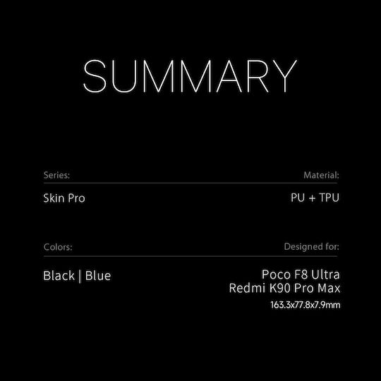 Dux Ducis Book Synthetic Leather / Silicone Black (Poco F8 Ultra)