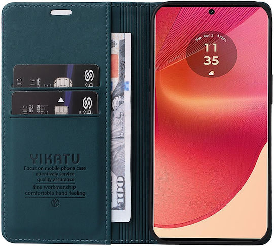 Yikatu Book Synthetic Leather Silicone Green (Motorola Edge 50 Fusion)