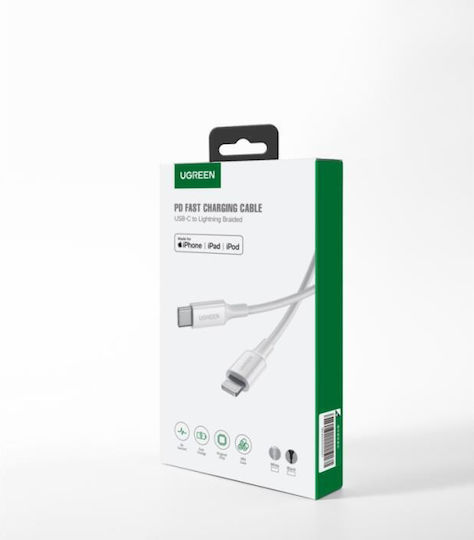 Ugreen US171 USB-C to Lightning Cable 18W Λευκό 1m (10493)