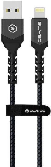 Blavec Braided USB-A to Lightning Cable Μαύρο 3m