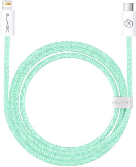 Blavec Braided USB-C to Lightning Cable 20W Πράσινο 2m