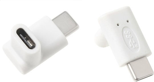 Powertech Konverter USB-C männlich zu USB-C weiblich Weiß 1Stück CAB-U099