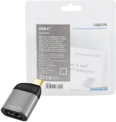 LogiLink Konverter USB-C männlich zu DisplayPort männlich 1Stück CUA0204