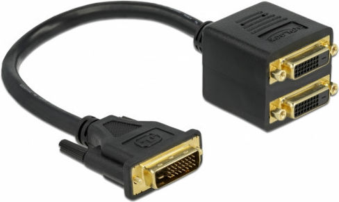 DeLock 65051 Конвертор DVI-D мъжки към DVI-D женски Черен 1бр