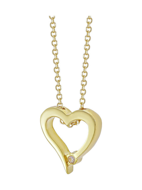 Kiriakos Gofas Necklace with Heart Design in 9 K Gold