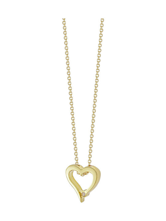 Kiriakos Gofas Necklace with Heart Design in 9 K Gold