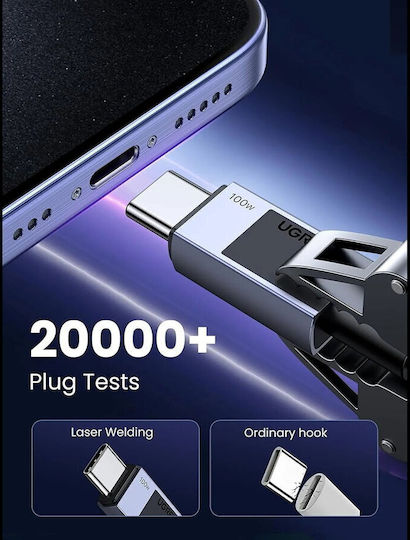 Ugreen USB 2.0 Cable USB-C Male - USB-C 100W PD Black 1m 45063