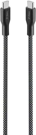 TTEC Magnetic / Braided USB 2.0 Cable USB-C male - USB-C 60W PD Μαύρο 1m 2DK61S