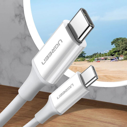 Ugreen US264 USB 2.0 Кабел USB-C Мъжки - USB-C 29W Бял 1m 60518