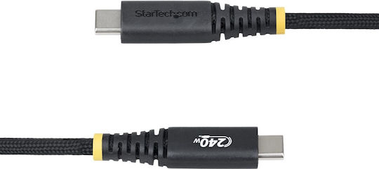 StarTech Braided USB 2.0 Cable USB-C male - USB-C 240W PD Ασημί 1m S2CEPR1M-USB-CABLE