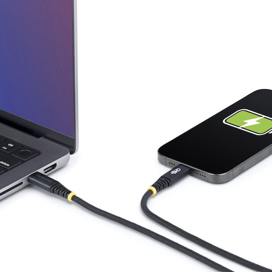 StarTech Braided USB 2.0 Cable USB-C male - USB-C 240W PD Ασημί 1m S2CEPR1M-USB-CABLE