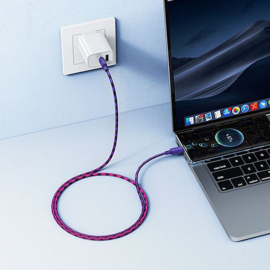 Hoco X116 Geflochten USB 2.0 Kabel USB-C männlich - USB-C 60W Mehrfarbig 1m