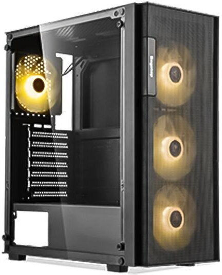 Segotep Axe 5 Gaming Midi-Turm Computergehäuse mit Seitenfenster Schwarz
