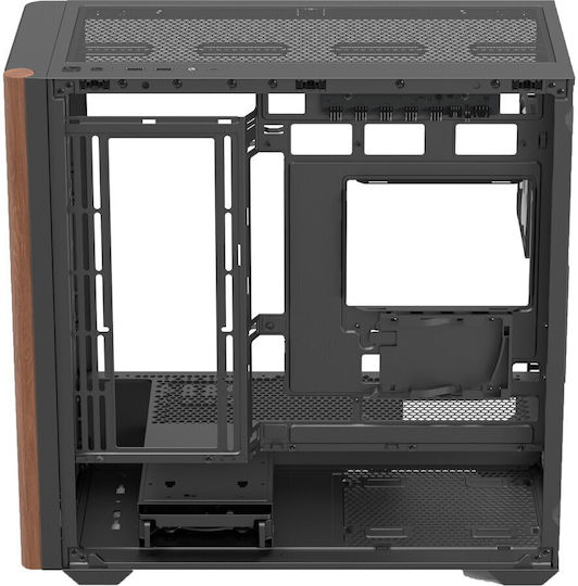 Aerocool D301A V2 Gaming Mini Tower Computer Case with Side Window and RGB Lighting Black