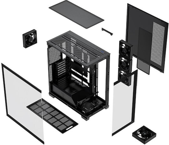 Modecom Volcano Stellar Plus ARGB Gaming Midi Tower Κουτί Υπολογιστή με Πλαϊνό Παράθυρο Μαύρο
