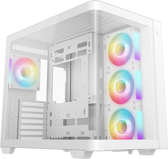 Deepcool CG530U 4F Gaming Midi Tower Кутия За Компютър Със Страничен Прозорец И ARGB Осветление Бяла