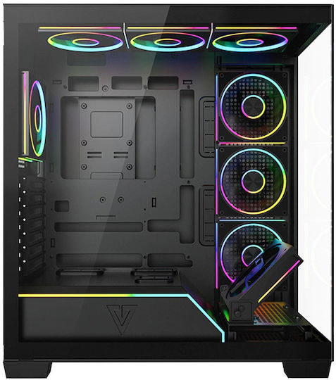 Modecom Volcano Stellar Plus ARGB 8F Gaming Midi Tower Κουτί Υπολογιστή με Πλαϊνό Παράθυρο Μαύρο