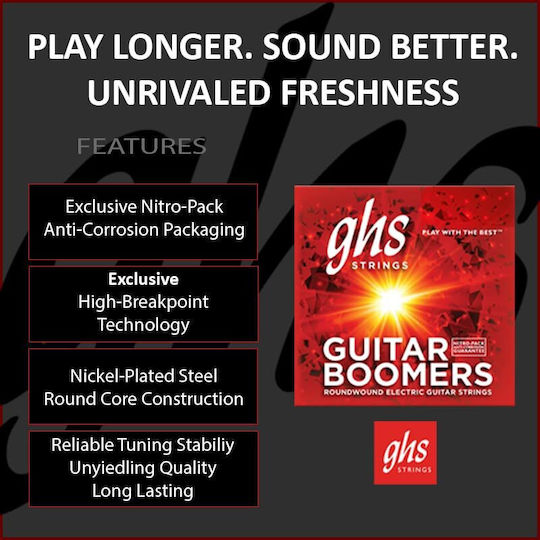 GHS Strings Boomers Low Tuned Σετ Χορδών Nickel Plated Steel Ηλεκτρικής Κιθάρας 10 - 60" Heavyweight