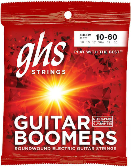 GHS Strings Boomers Low Tuned Σετ Χορδών Nickel Plated Steel Ηλεκτρικής Κιθάρας 10 - 60" Heavyweight