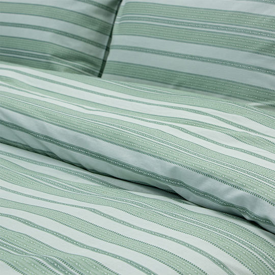 Lino Home Подредба Пликове За Завивки 100% Памук 225x245см Двойна С 2 Калъфки За Възглавници Carril Ладис