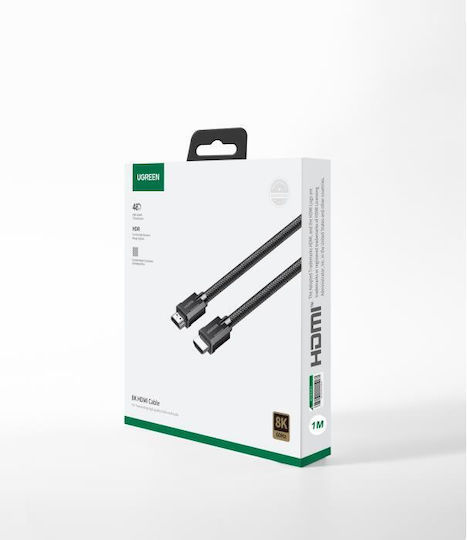 Ugreen HDMI 2.1 Ultra High Speed 48Gbps 4K 120Hz HDR VRR Braided Cable HDMI Male - HDMI Male 2m Black