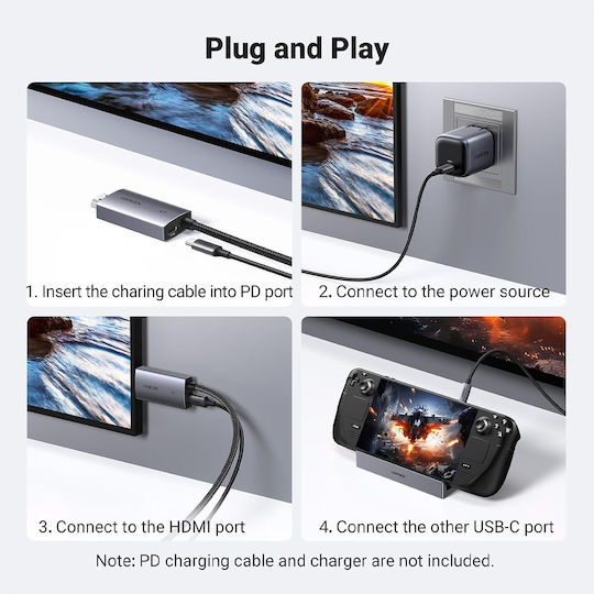 Ugreen Cablu HDMI de sex masculin - USB-C 2m Gri