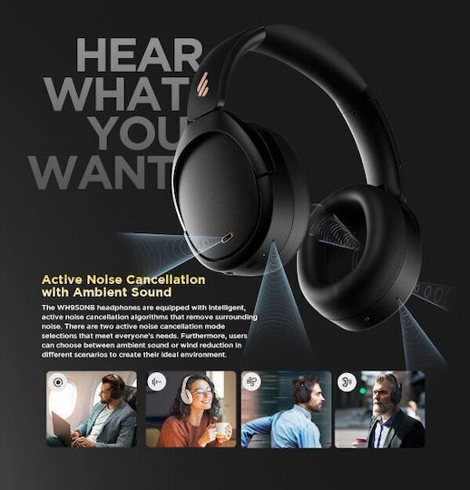 Edifier WH950NB Wireless / Wired Over Ear Headphones with 34 hours of Operation and Quick Charge Black
