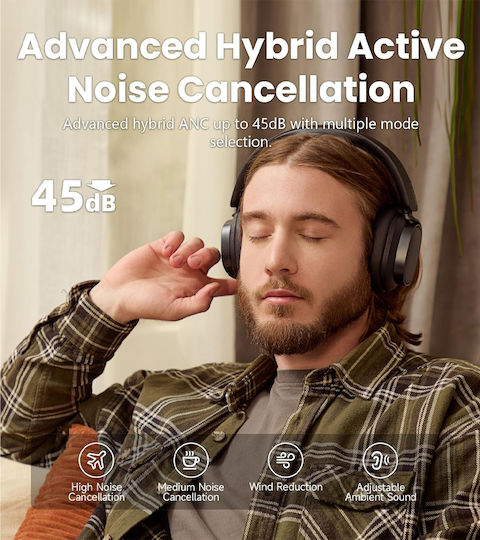 Edifier ES850NB Kabellos / Kabelgebunden Über Ohr Kopfhörer mit 92 Stunden Betriebszeit und Quick Charge Schwarz
