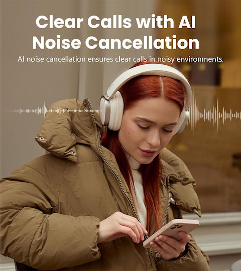 Edifier ES850NB Wireless / Wired Over Ear Headphones with 92 hours of Operation and Quick Charge Beige