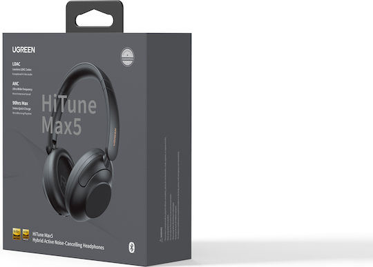 Ugreen HP202 HiTune Max5 Wireless / Wired Over Ear Headphones with 90 hours of Operation and Quick Charge Black