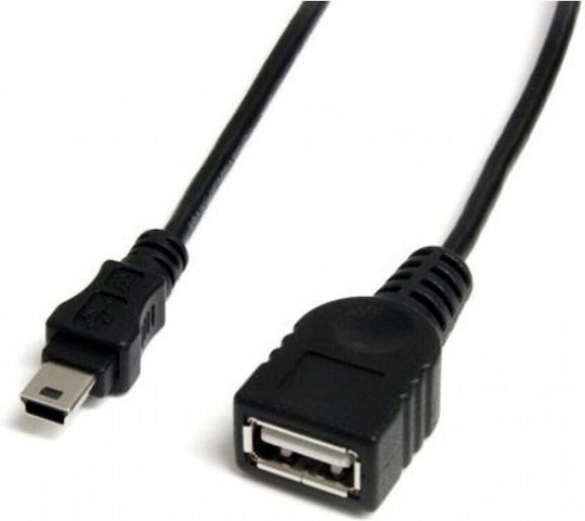 USB 2.0 Kabel Mini-USB-A-Stecker - USB-A-Buchse Schwarz 1m 18084