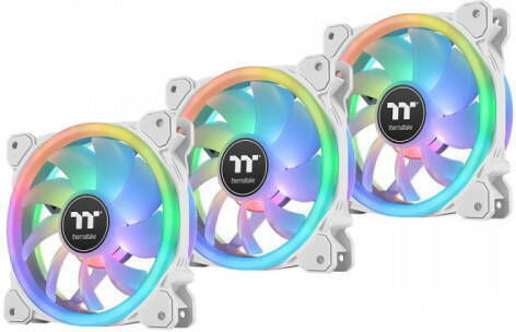 Thermaltake SWAFAN 14 Case Fan 140mm (2000rpm / 77.6cfm) με RGB Φωτισμό και Σύνδεση 9-Pin 3τμχ Premium Edition White