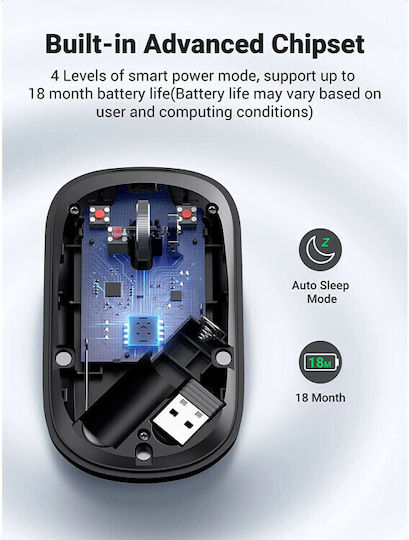 Ugreen MU001 Безжичен Мишка Черен