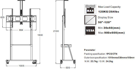 Noozy 41067 TV Mount Floor