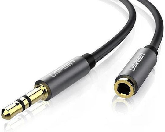 Ugreen TRRS 3.5mm Male - 3.5mm Female Audio Cable Black 1m with Gold Plated Terminals 40673