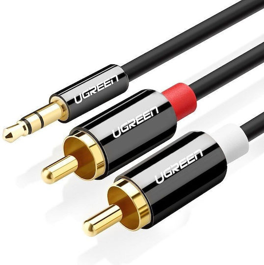 Ugreen Καλώδιο Ήχου 3.5mm male - RCA male Μαύρο 1.5m 10583