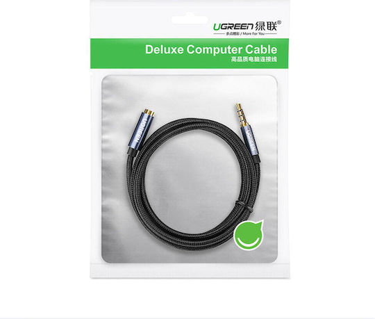 Ugreen TRRS 3.5mm Male to 3.5mm Female Audio Cable Blue 2m with Gold Plated Terminals 40675