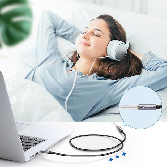 Ugreen TRRS 3.5mm Male to 3.5mm Female Audio Cable Blue 2m with Gold Plated Terminals 40675