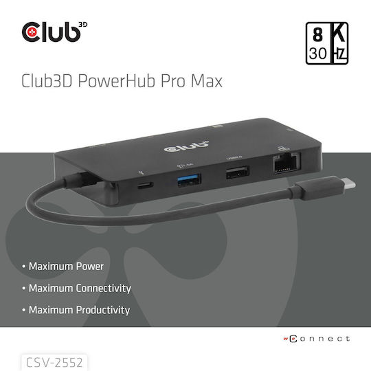 Club3D USB-C Docking Station mit 4K PD Ethernet Schwarz (CSV-2552)