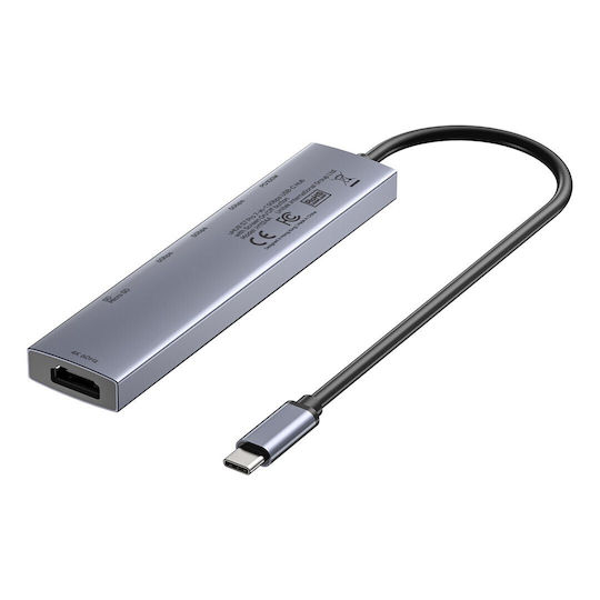 Unitek USB-C Docking Station με HDMI 4K PD Ασημί (H1124AGY01)
