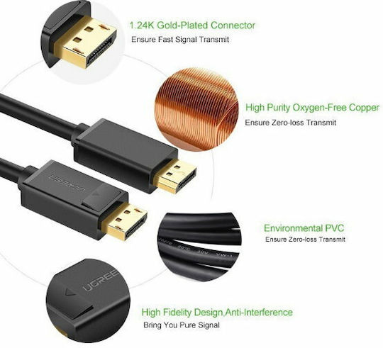 Ugreen Cable DisplayPort male - DisplayPort male 3m Black (10212)