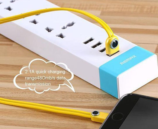 Remax Flat USB 2.0 to micro USB Cable Κίτρινο 1m (Lemen)