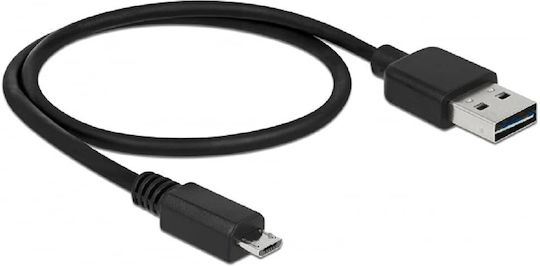 DeLock Regular USB 2.0 to micro USB Cable Μαύρο 0.5m 85156 1τμχ