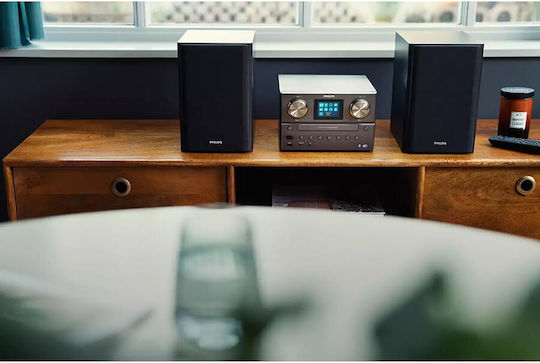 Philips Ηχοσύστημα 2.0 TAM8905 TAM8905/10 100W με CD Player, WiFi και Bluetooth Μαύρο