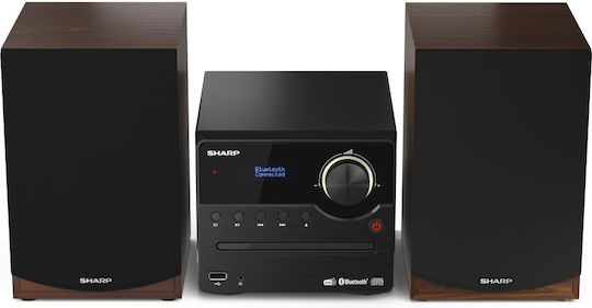 Sharp Ηχοσύστημα 2.0 XLB517 GC-15-XLB517DBR 7.5W με CD / Digital Media Player και Bluetooth Καφέ
